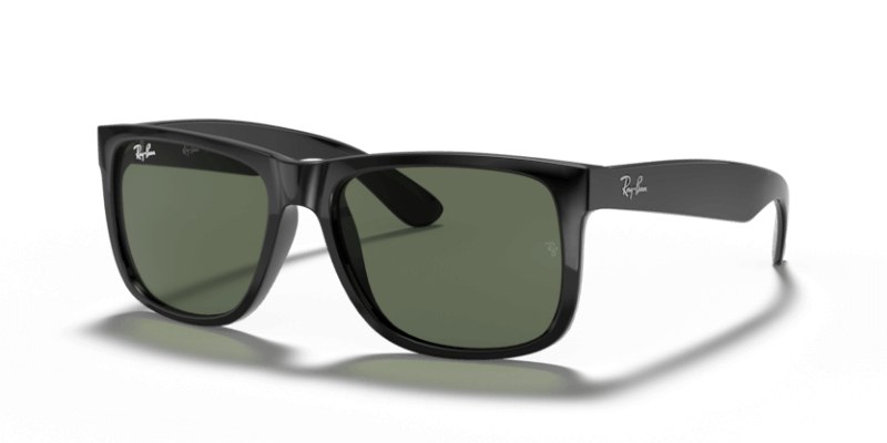 Muške sunčane naočale RAY BAN JUSTIN RB4165 601: crni okvir, zelena  stakla