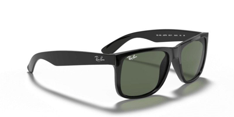 Muške sunčane naočale RAY BAN JUSTIN RB4165 601: crni okvir, zelena  stakla