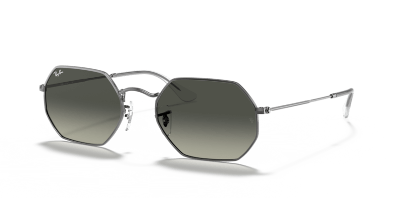 Unisex sunčane naočale RAY BAN OCTAGONAL RB3556N 004 71: gun metal okvir, siva gradual  stakla
