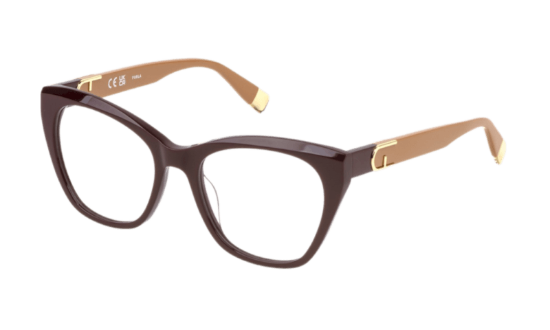 Ženski dioptrijski okvir FURLA VFU825V 0G96: bordo okvir