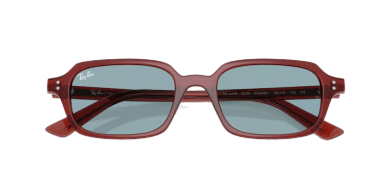 Unisex sunčane naočale RAY BAN ZURI RB4455 680980: bordo okvir, plava  stakla