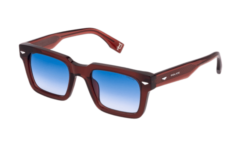 Unisex sunčane naočale POLICE SUPERNOVA1 SPLQ88E 0V64: bordo okvir, plava gradual  stakla