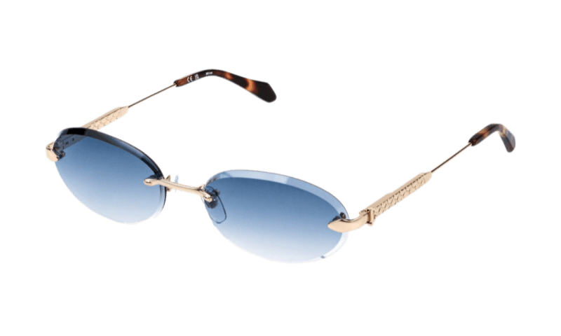 Unisex sunčane naočale JUST CAVALLI SJC155 300Q: zlatni okvir, plava gradual  stakla